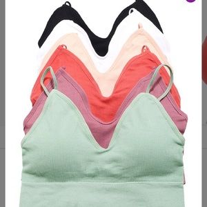 Seamless Spaghetti Strap Bralette Set